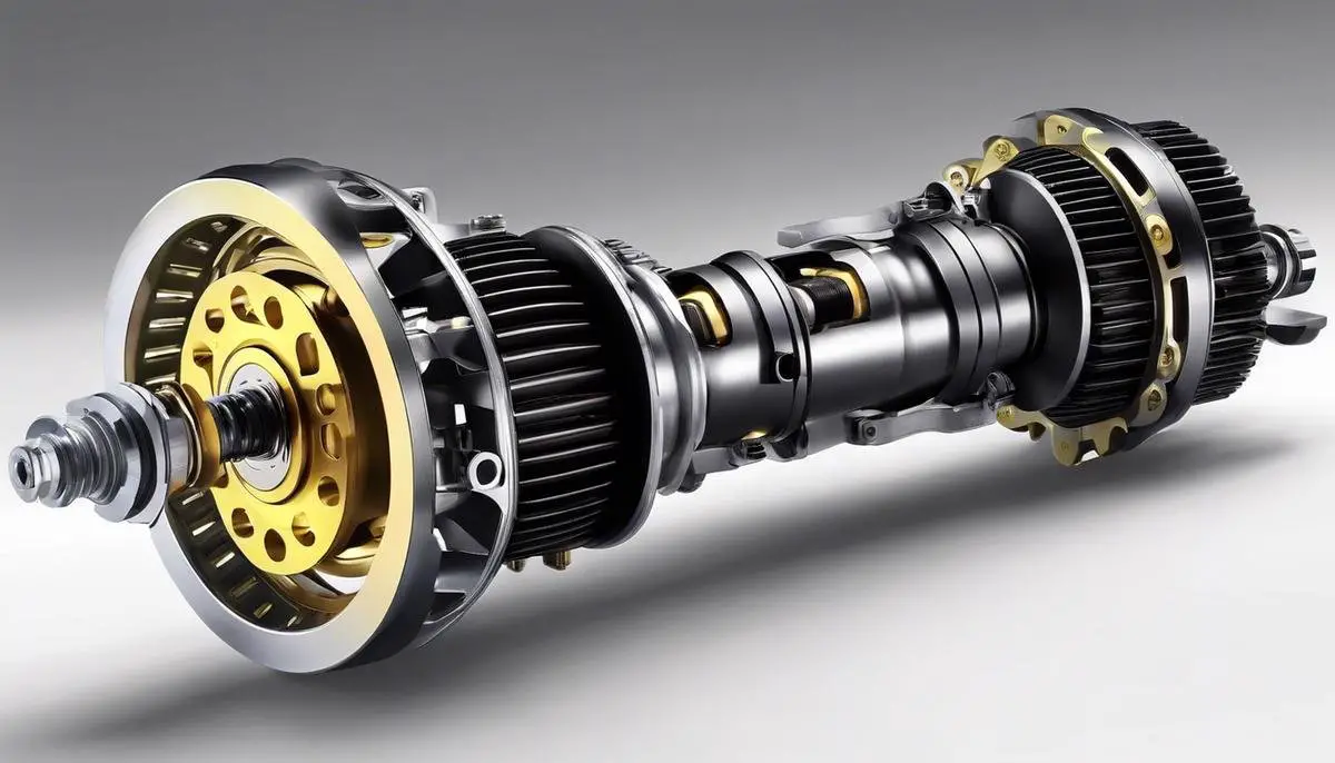 Image of a car shock absorber, showing the internal components and how it functions visually.