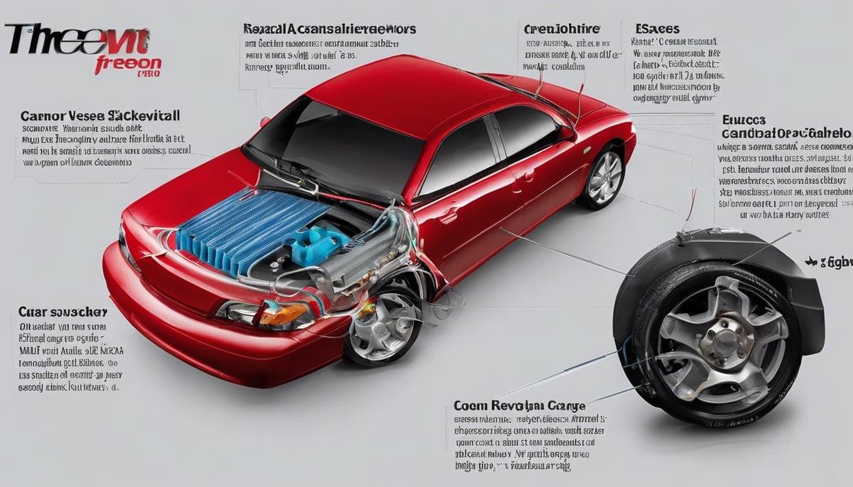 Image describing the signs of excess Freon in a car's AC system